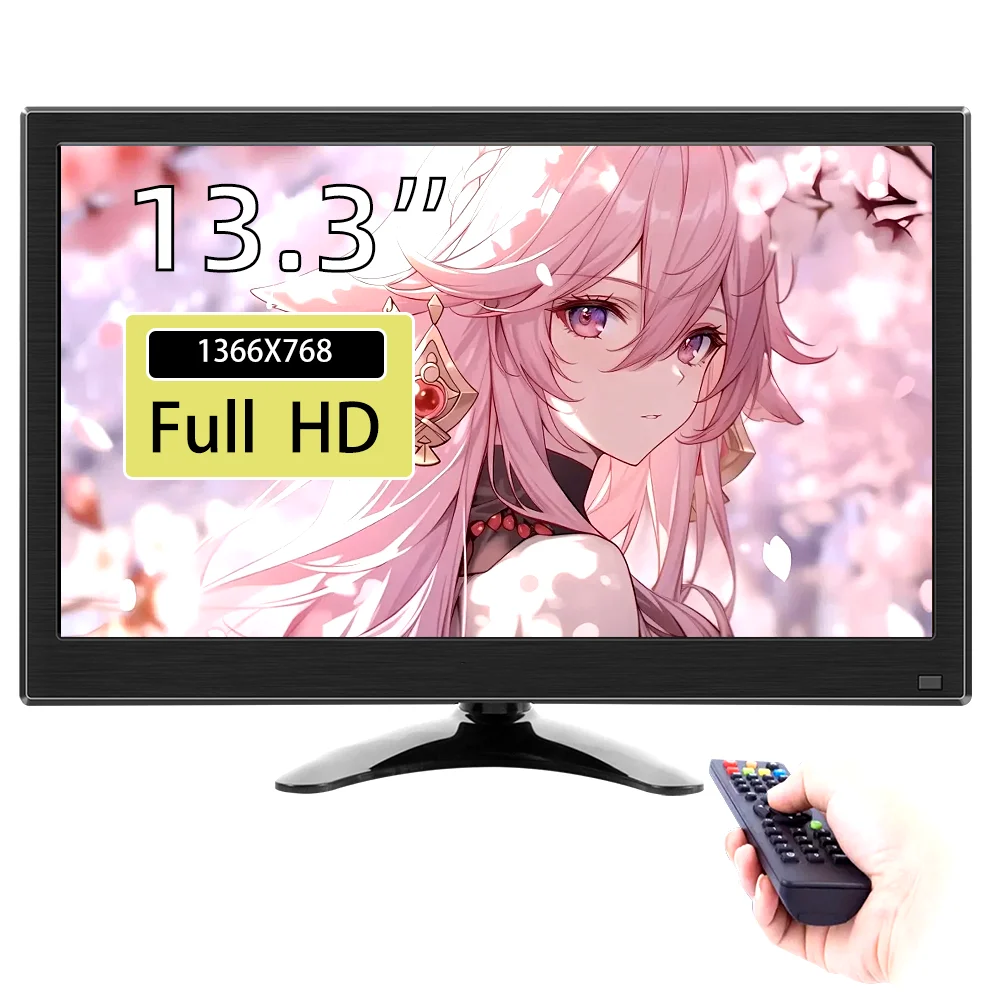 

Portable Monitor 13.3 inch 1366x768 HD 16:9 Display HDMI VGA BNC AV Port External Monitor for Laptop/PC/Raspberry pi /PS4/Xbox