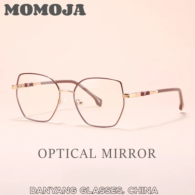 MOMOJA New Women Irregular Special Shaped Cat Eye Glasses Frame Small Size High Grade Elegant Exquisite Fashion Eyeglasses 68019