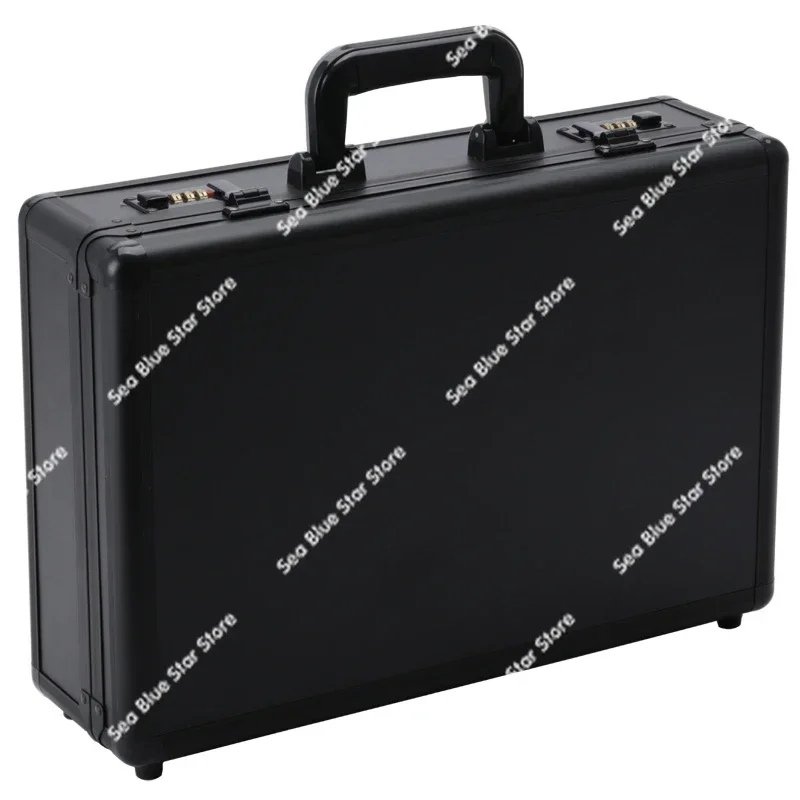 Black Aluminum Alloy Suitcase, Hardware Tool Box, Password , Instrument , Equipment , Safety Box, Aluminum