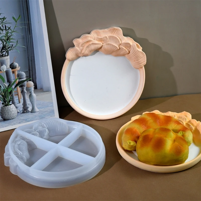 Creative Shell Resin Castes Sturdy Silicone Mold Stylish Dishes Tray Molds Accessory for Customes Craft Projects