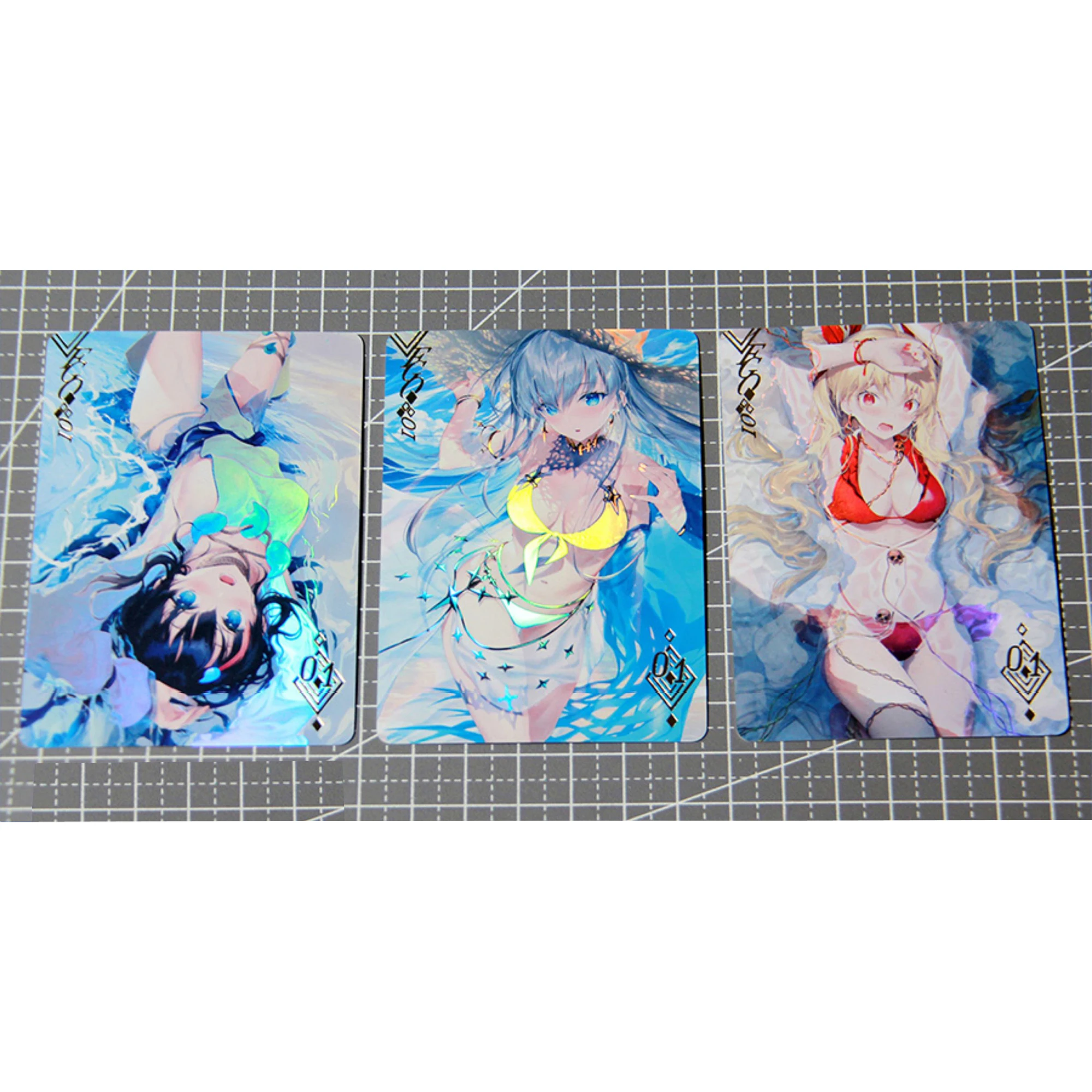 

3Pcs/set Fate/Grand Order Anime Girls Flash Cards ACG Kawaii Classic Anime Game Collection Cards Diy Gift Toys