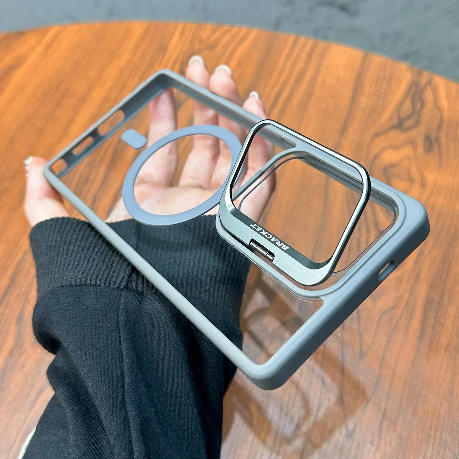 

For Magsafe Hidden Holder Clear Case For Samsung Galaxy S25 S24 Ultra S22 Plus S23 FE Shockproof Magnetic Wirelesss Charge Cover