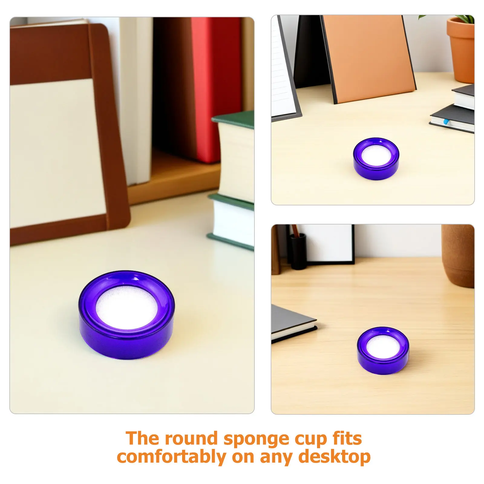 15Pcs Bill Counting Sponge Cup - Round Plastic Moistener Sponge for Fast Cashier Workflow Document Sorting Fingertip Wetting