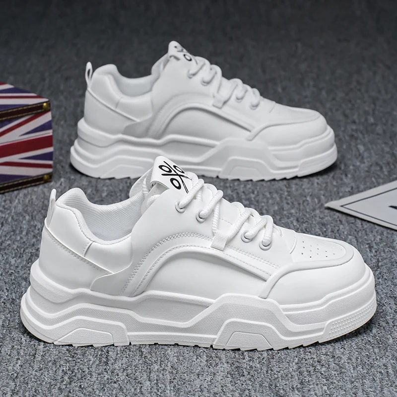 

Мужская удобная обувь на платформе, трендовая вулканизированная обувь на шнуровке 2024, белые повседневные кроссовки, новые осенние мужские кроссовки Zapatillas
