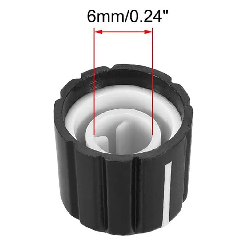 A74K-40 個ポテンショメータコントロールノブエレキギターボリュームトーンノブブラック D タイプ 6 ミリメートル