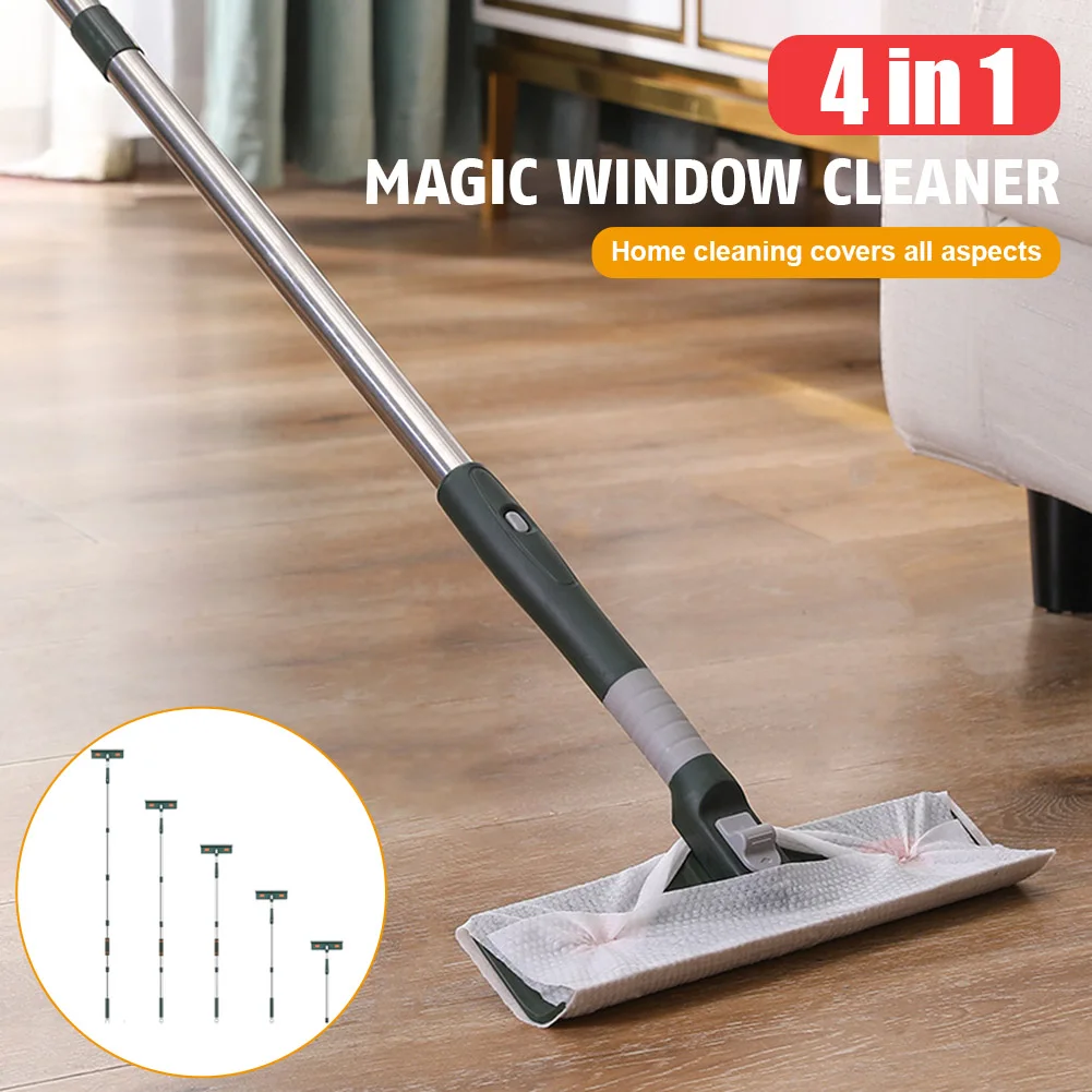 72-226CM Rozszerzone narzędzie do czyszczenia okien Mop do czyszczenia szkła z silikonową skrobakiem Szczotka do czyszczenia okien Narzędzia do czyszczenia gospodarstwa domowego