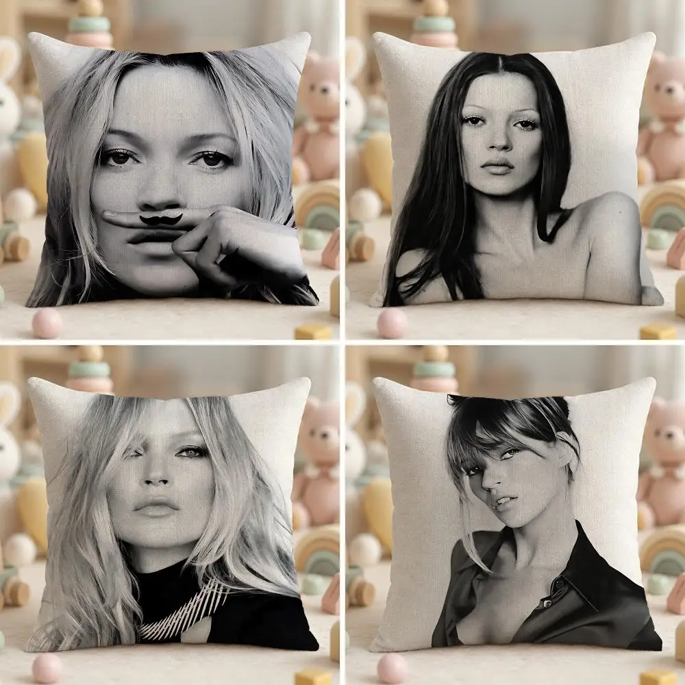 Famous Model K-Kate MossS Cushion Cover Ultra Soft Throw Pillow Cover Skin Friendly for Sofa Bed Home Decor Gift