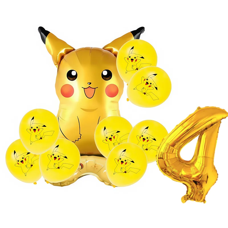 10 Buah Set Balon Nomor Foil Ulang Tahun Pokemon Pikachu Tupai Charmander Perlengkapan Dekorasi Pesta Anak Laki-laki Perempuan Baby Shower Globo