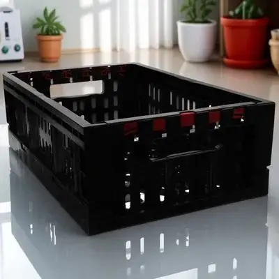 

Collapsible Storage Basket Multi Functional Foldable Box Fresh Produce Crate For Fruits Vegetables Groceries Ventilated