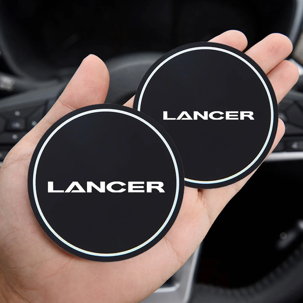 

2 pcs Car Storage Groove Protect Coaster Car Cup Anti Slip Pad Mat Water Cup Pad For Mitsubishi Lancer Car Accessories