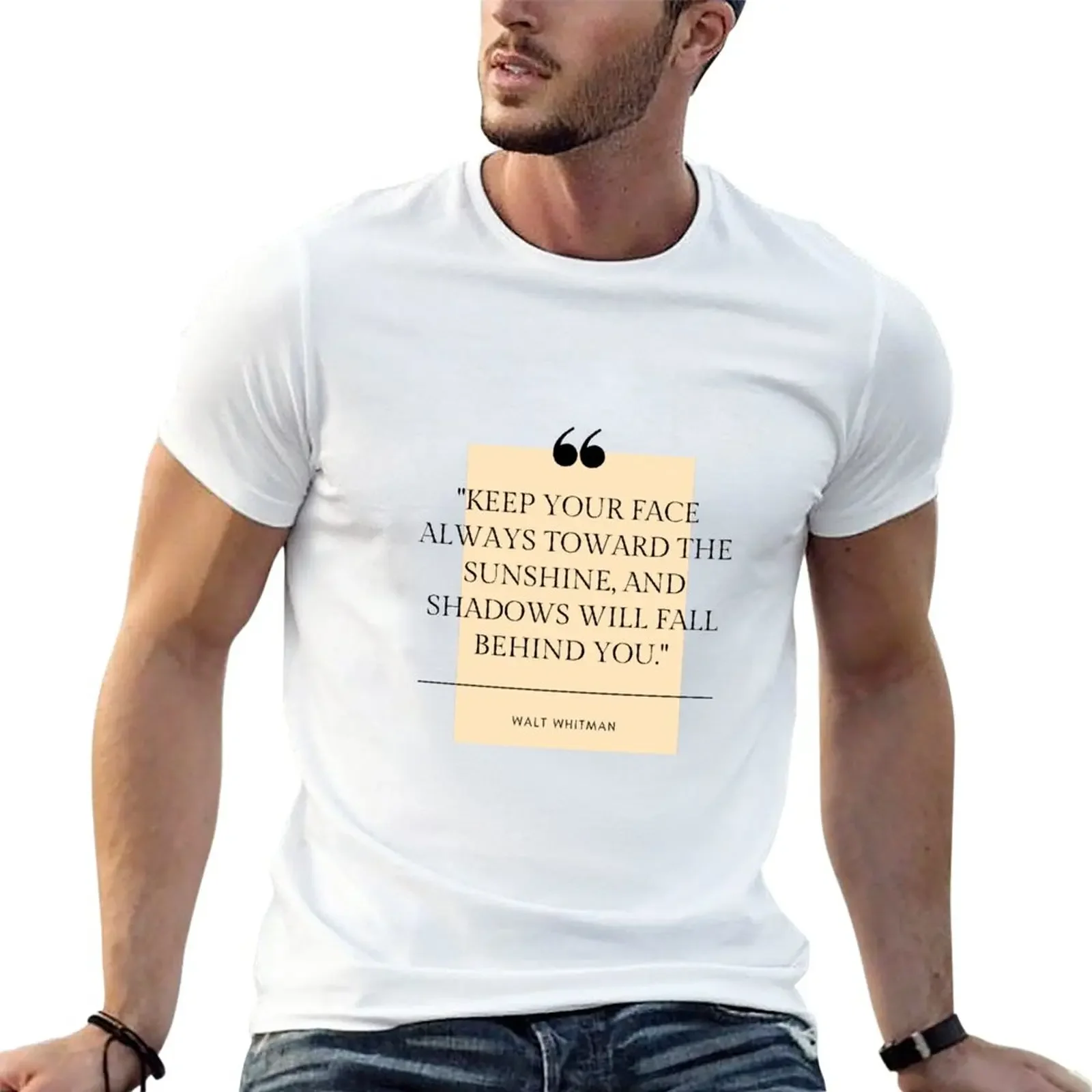 New Walt Whitman Quote T-Shirt new edition Short sleeve tee animal prinfor boys anime clothes mens t shirts pack