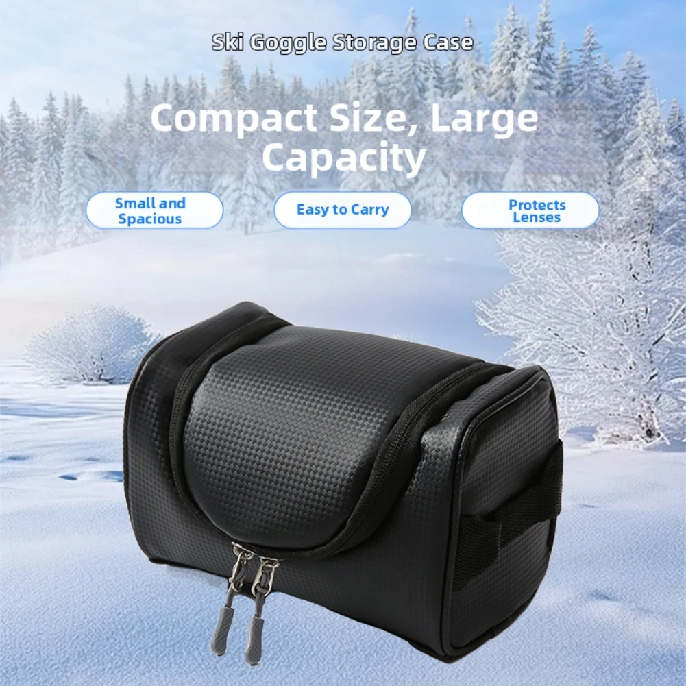 

Ski glasses travel pouch waterproof with zipper and sponge interlayer velvet lining carrying case for outdoor use
