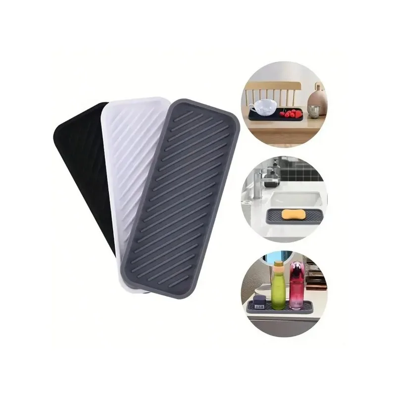 Silicone Sink Splash Guard and Soap Holder - Multifunctional Kitchen and Bathroom Accessory