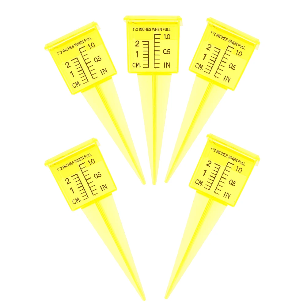 

5pcs Rain Gauge For Yard Garden Accurate Water Measurement Tool Ground Stake Plastic Outdoor Reusable Large Measuring Rainfall