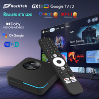 RockTek GX1 UHD Netflix Google Certified Google Android TV Box 4GB 32G Realtek1325 Support Dolby Atmos Vision 2T2R Wifi6 BT5.2