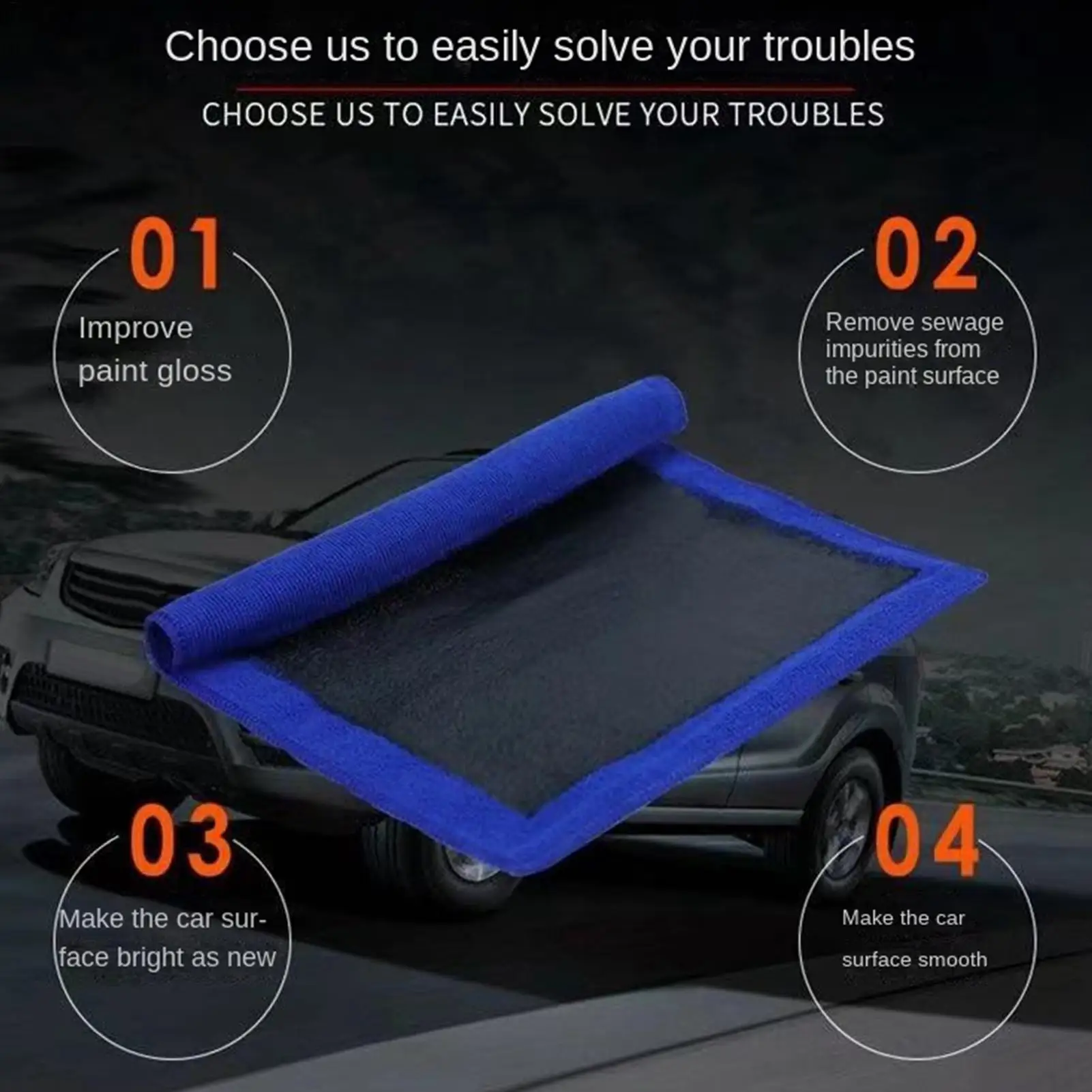 Clay Bar Towel for Car Detailing Microfiber Fine Grade Synthetic Mitt Auto Detailing Towel for Interior Carpet Glass Paint Wheel view 3