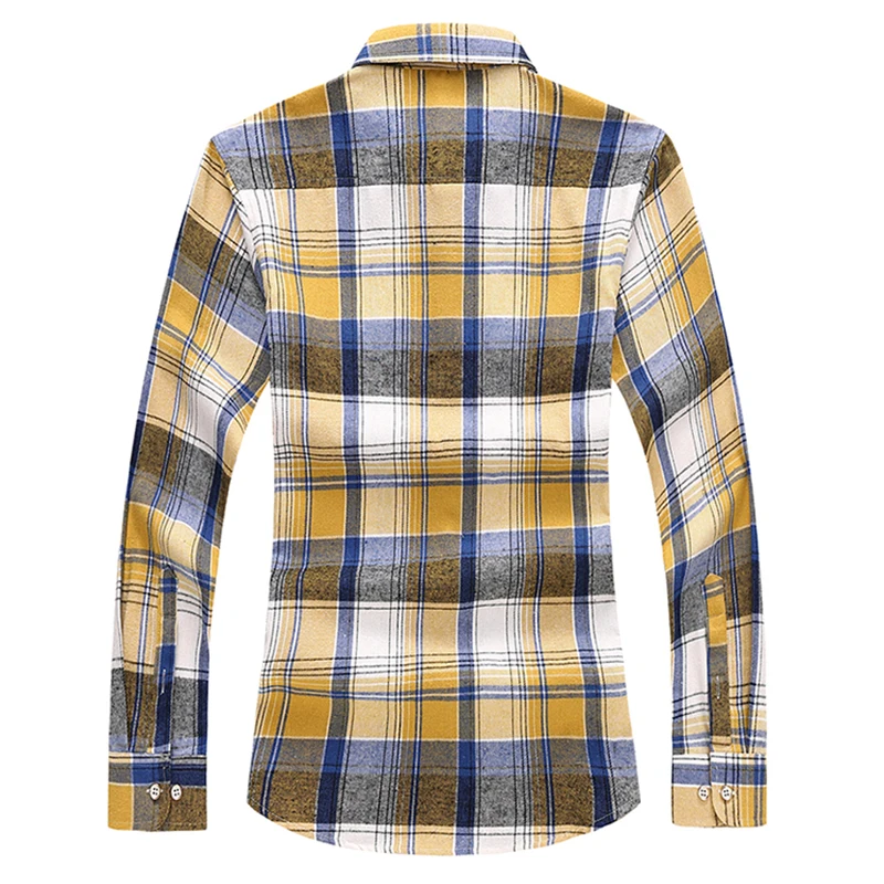 Casual Plaid Shirts Men New Autumn Men\'s Casual Long Sleeve Classic Checkered Shirts Fashion Chemise Homme Men Dress Shirts 7XL