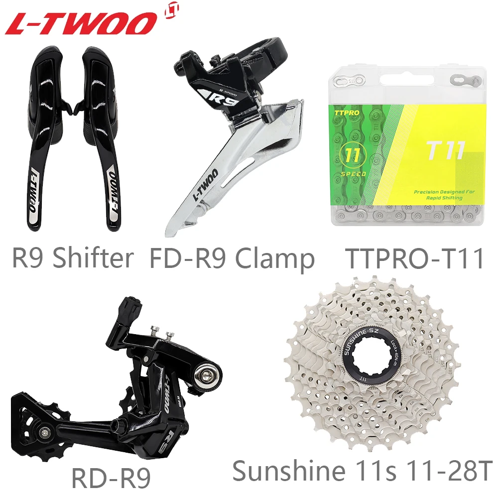 LTWOO R9 2x11 Speed Shifter Lever Clamp/Brazed Rear Front Derailleur Sunshine 11-28/32T Cassette TTPRO-T11 Chian Bicycle Parts