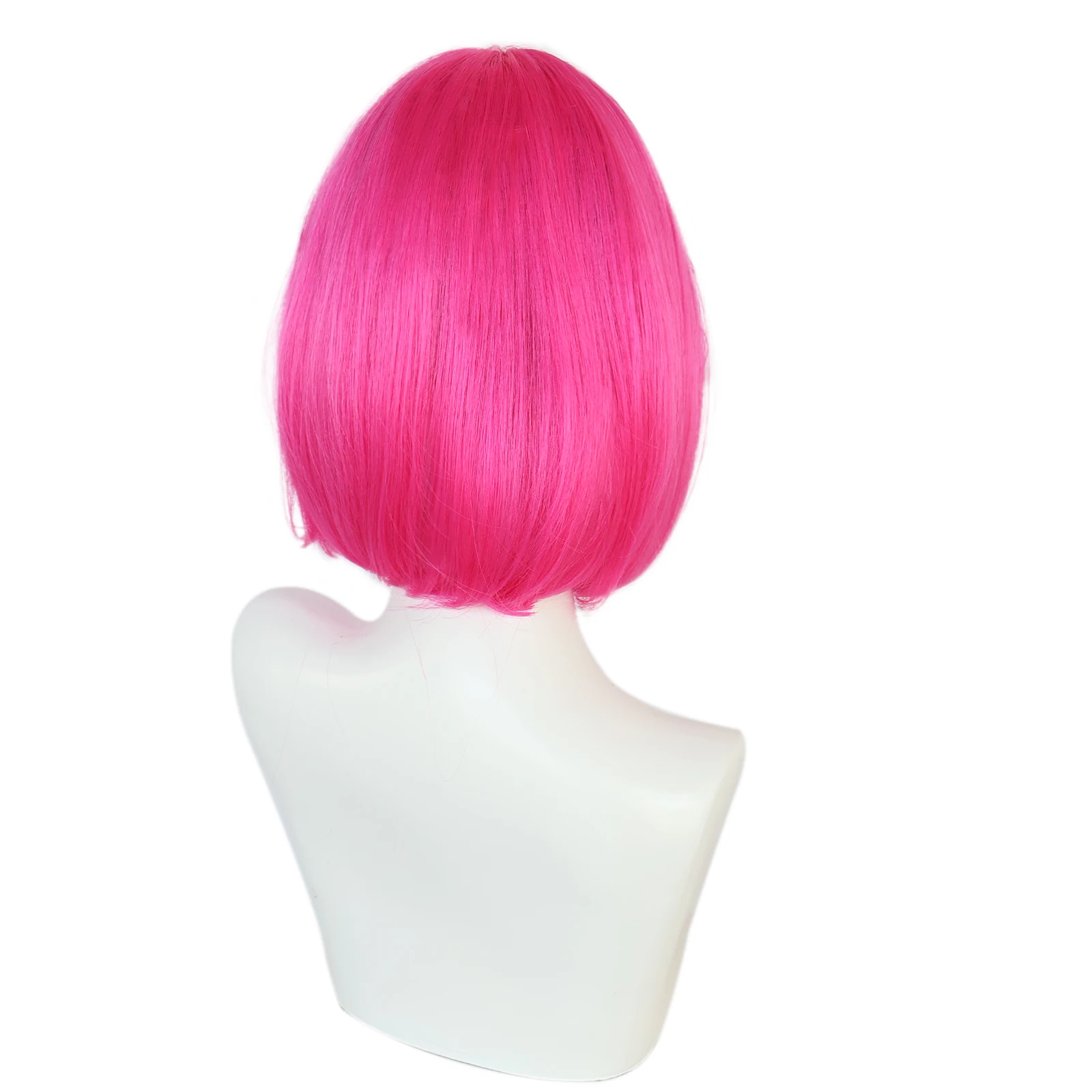 Synthetic 12 Inches Short Pink Cosplay Wig for School Halloween Thanksgiving Day Christmas Costume Accessories image 2