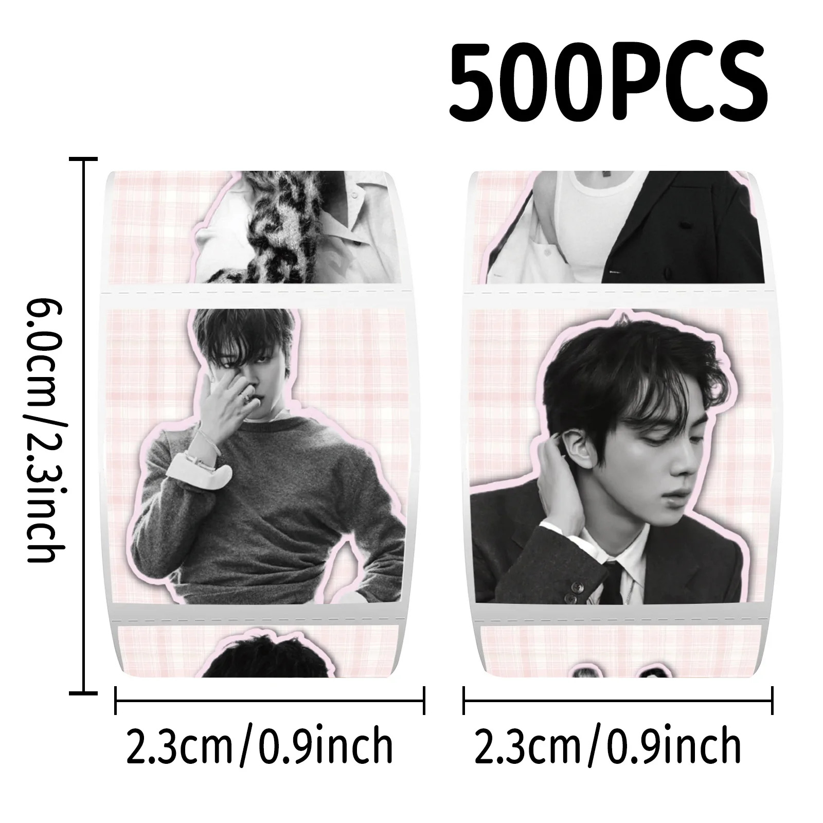 500 Pieces BTS Theme Sticker Roll K-pop Star DIY Craft Seal Stickers for Scrapbook Notebook Envelope Decor Gift