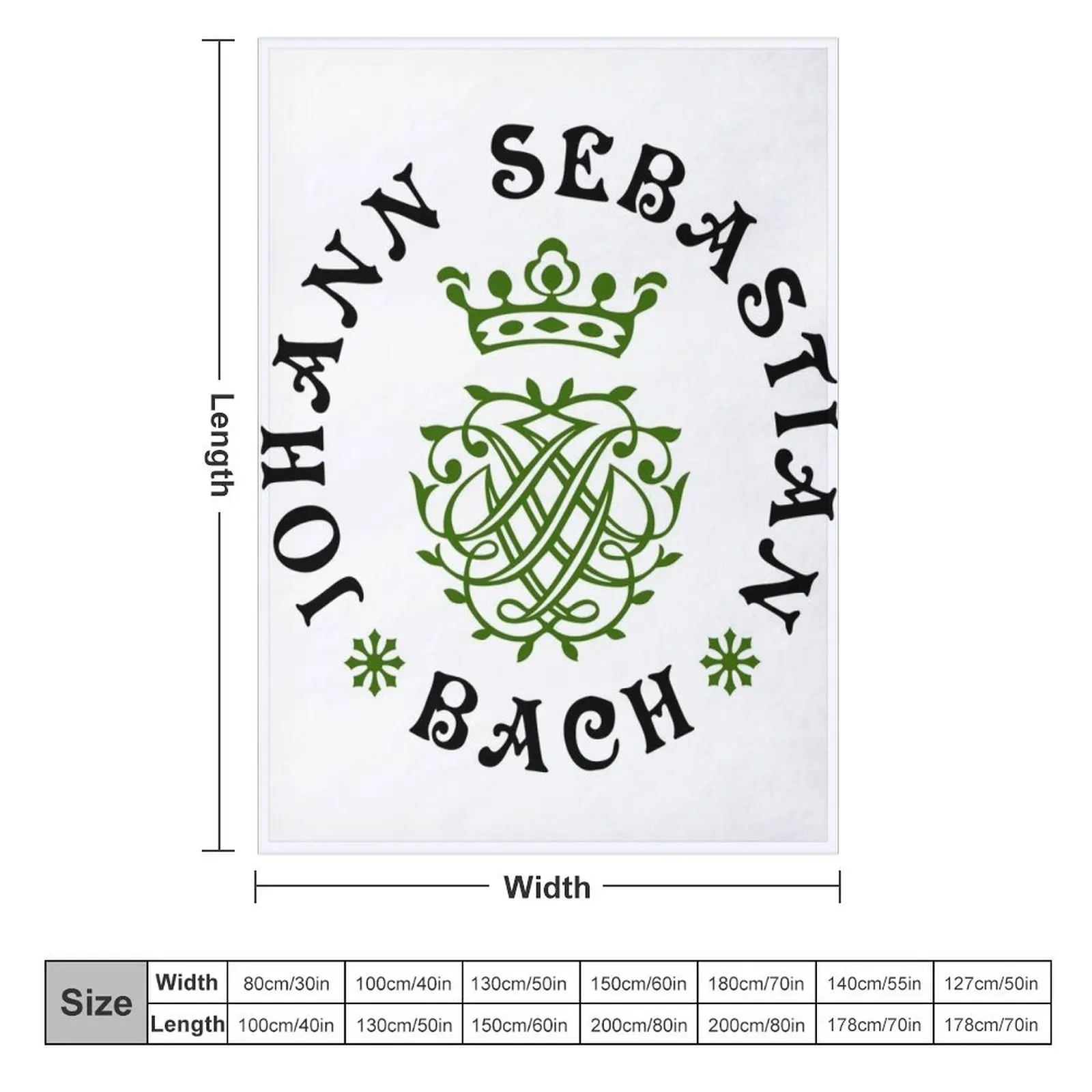 Johann Sebastian Bach - Monogram - 07 Throw Blanket Soft Beds Hairy Sofas Blankets