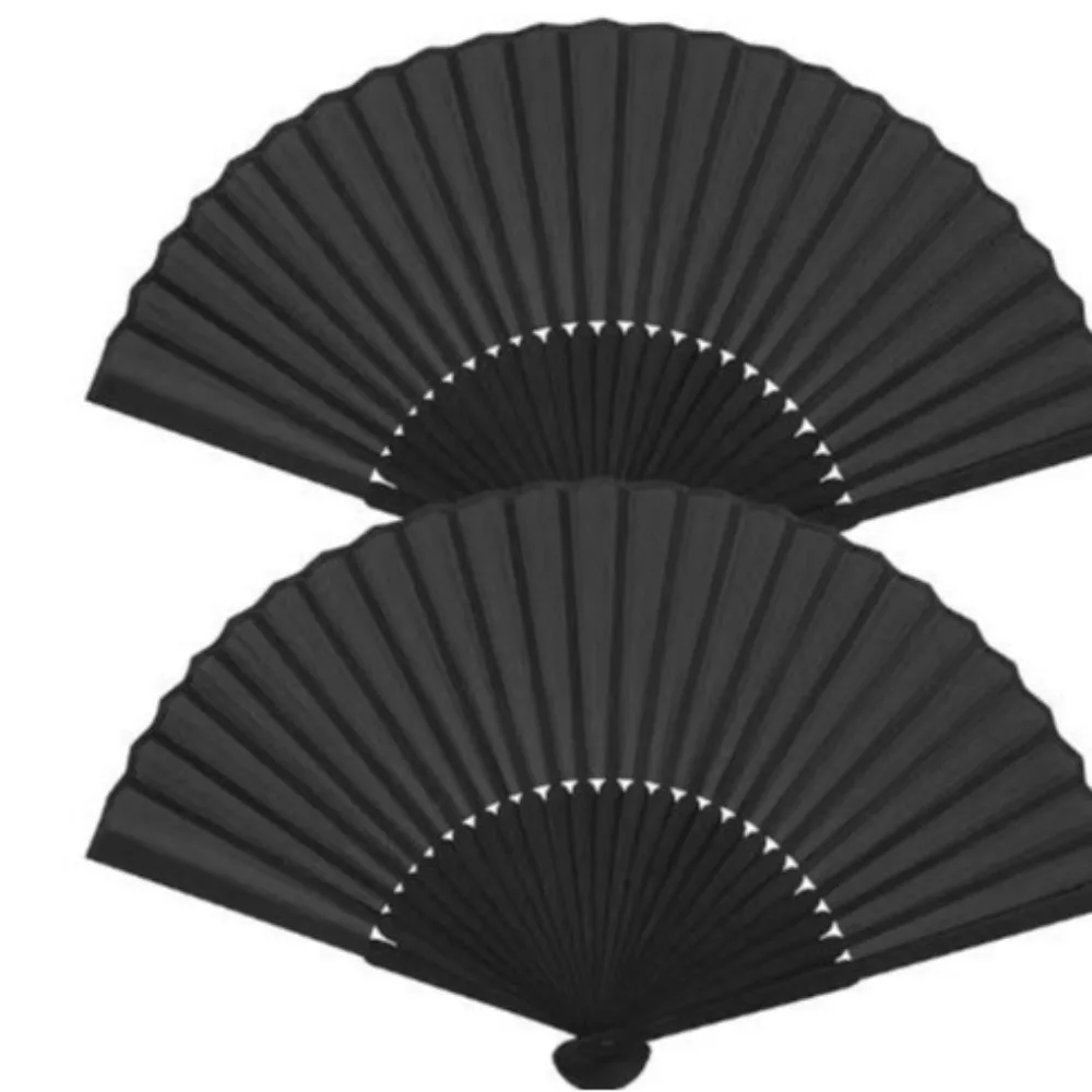 Black Hand Fan Vintage Folding Fans Wedding Party Retro Style Favor Supplies Chinese Dance Home Party Folding Decorative Fans