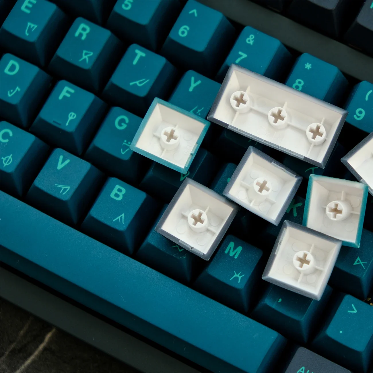 KBCaps-Cereja Perfil Keycap Set, Material PBT, GMK, Abyss, Sublimação Dye, MX Switch, GK75, GK96