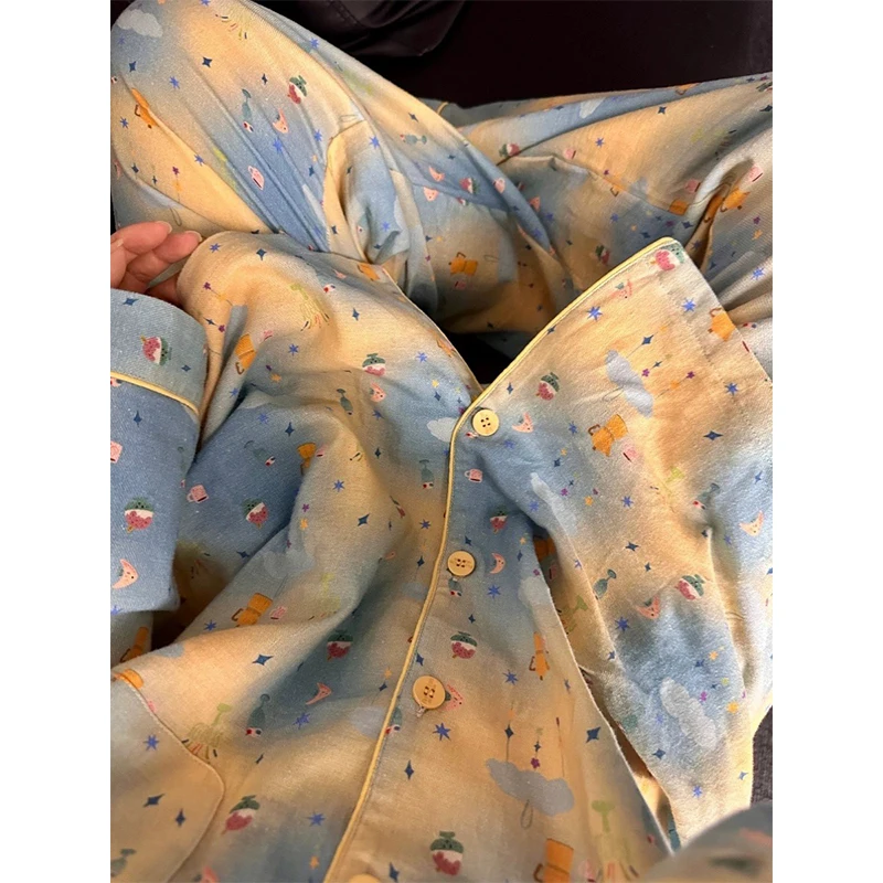 

Pajama Cotton Woman Sets Women Ice Silk Homeclothes Hot Season Heart Print V Neck Sleeveless Shorts Cooling Wrinkle Free Summer