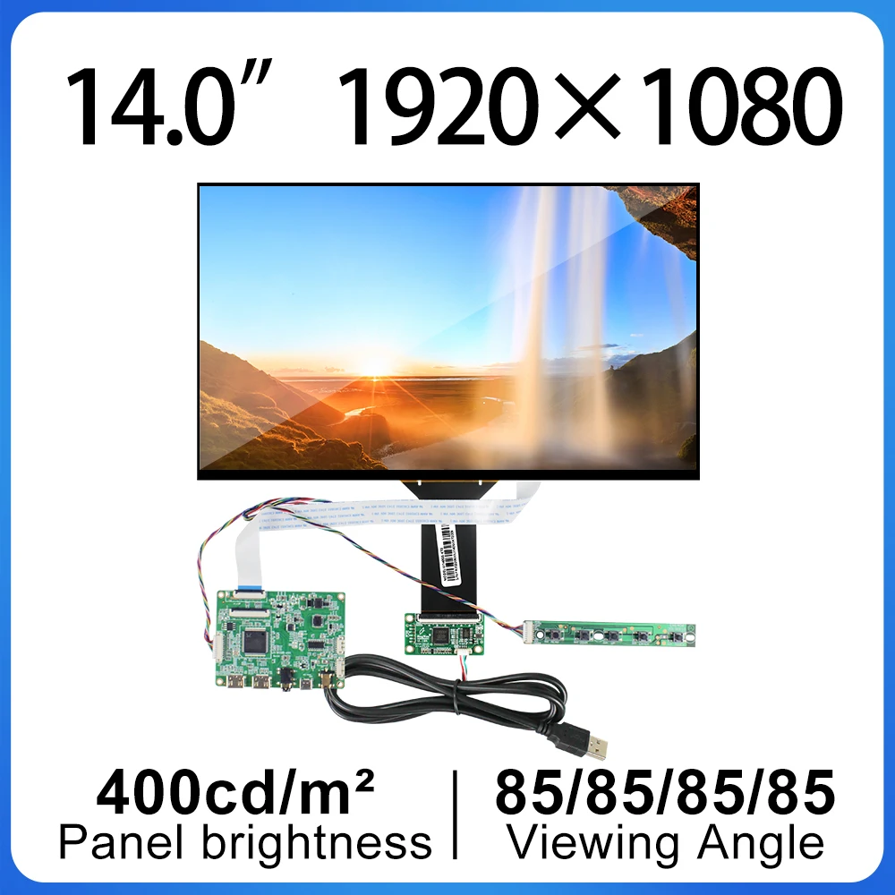 14 Inch Screen 1920*1080 FHD LCD Display USB Audio Driver Board Laptop Tablet Computer Panel