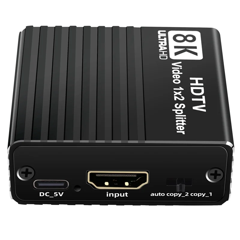 

【T07A】Сплиттер 1X2 для 8K HDTV Ultra HD 2.1 8K 60 Гц/4K 120 Гц/1080P 240 Гц EDID для PS5 ПК, ноутбука, конвертера