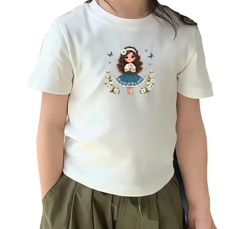 15cm Cute Girl Heat Transfer T-shirt Sweatshirt DIY Decorative Printed Stickers Washable Iron On Children\'s Clothing Stickers