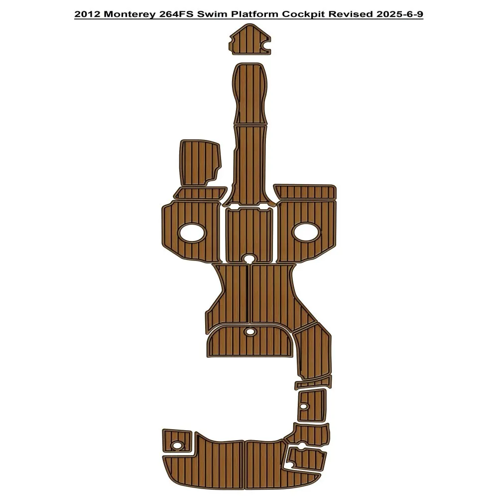 

2012 Monterey 264FS Swim Platform Cockpit Pad Boat EVA Foam Teak Floor Mat SeaDek Gatorstep Style Self Adhesive V284 J6P2