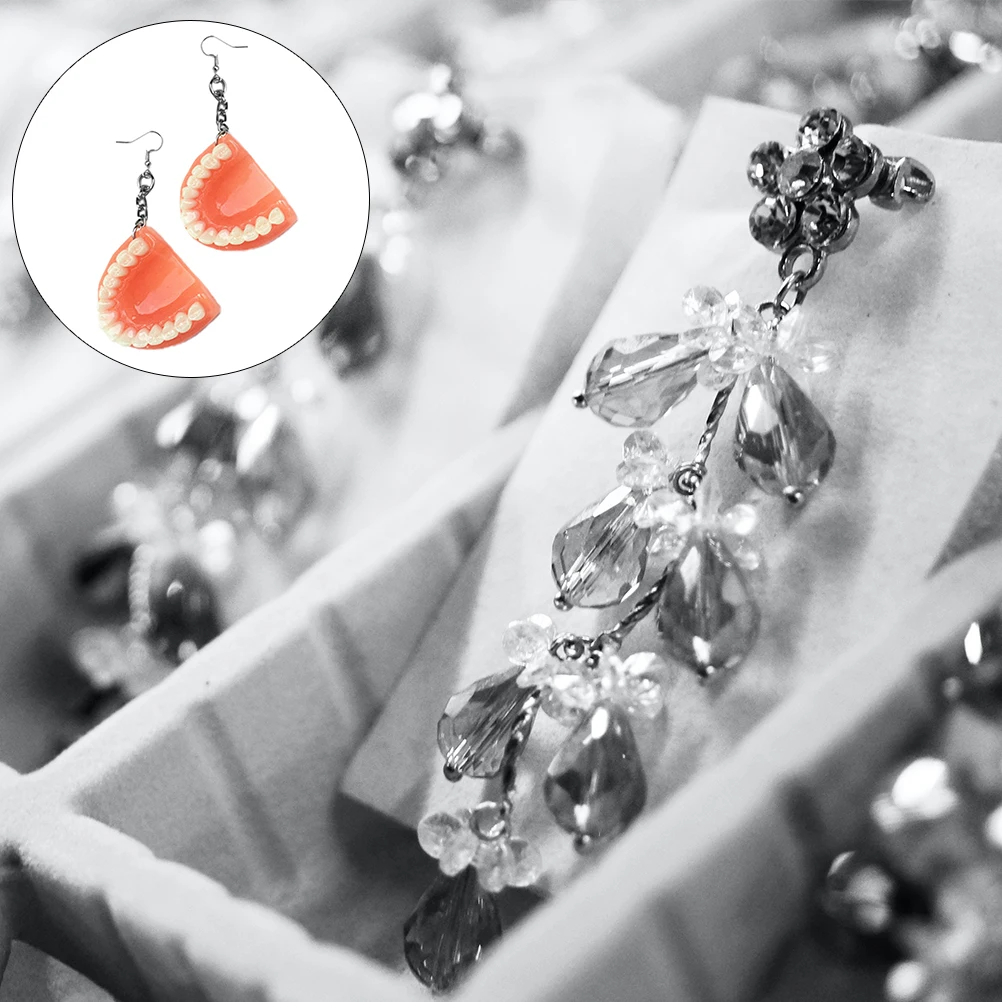 

Denture Earrings Tooth Shape Trendy Jewelry Women Stylish Ear Pendant Exaggerated Earrings Fashion Delicate Ear Decor Gift Idea