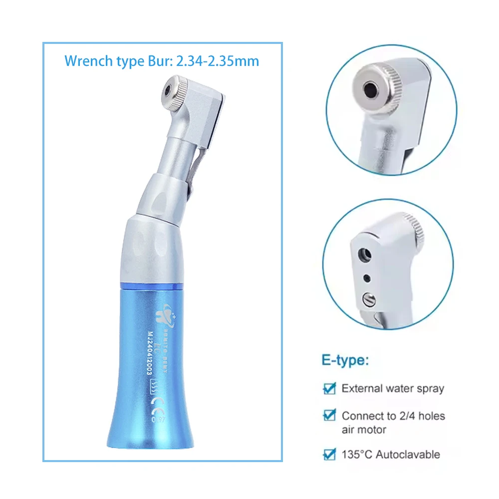 

Dental Contra Angle Handpiece Slow Low Speed For E-type Motors Latch Chuck Handpiece Dentistry Tools