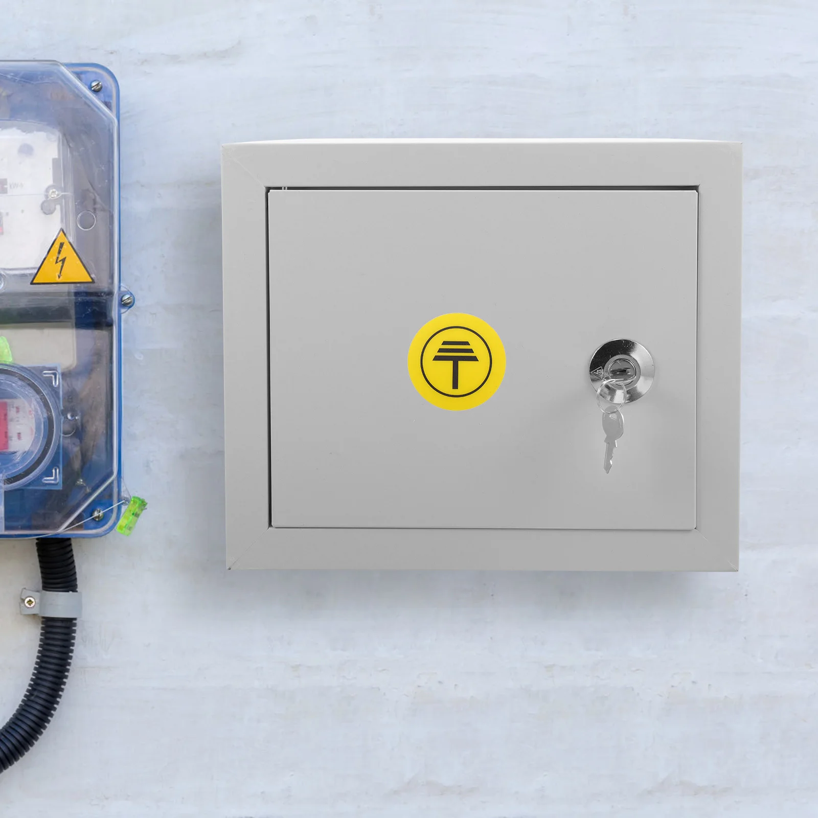 50 قطعة علامات تنبيه التأريض عاكسة بولي كلوريد الفينيل علامات التحذير للوحات الكهربائية سلك ساحة حصص قضبان التأريض لافتات السلامة