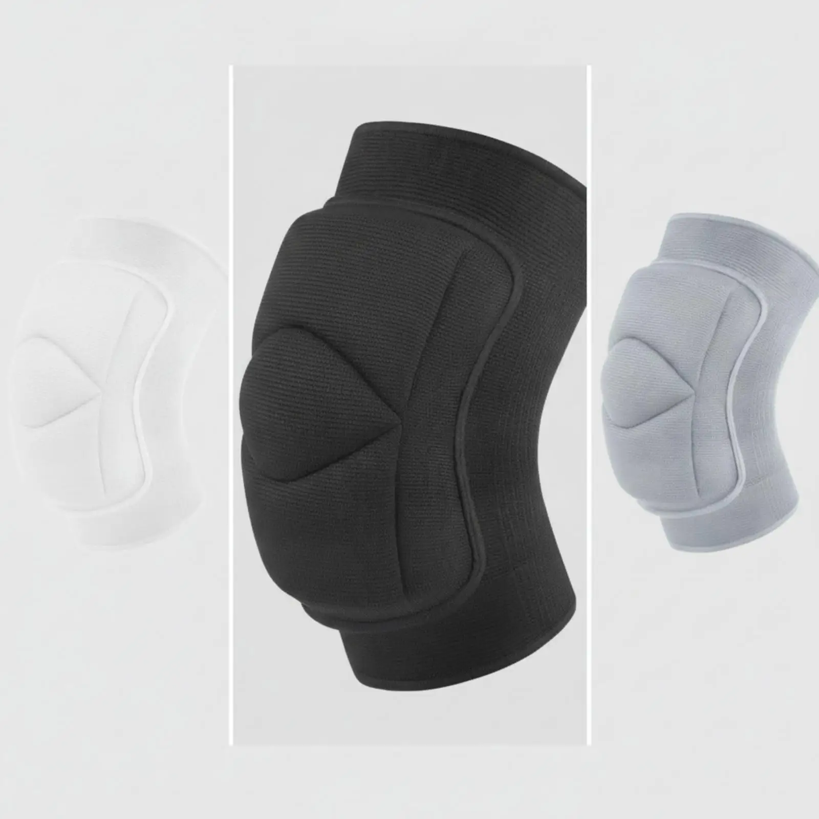 4xElastic Knit Knee Sleeve with Kneecap Pad Comfortable Sponge-Padded Knee Protector Breathable Safeguarding Gear for Runners,