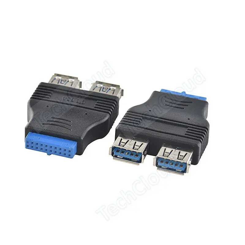 USB3.0 extension motherboard 20-pin connector expansion adapter cable, USB dual connector female-to-double USB3.0male expander