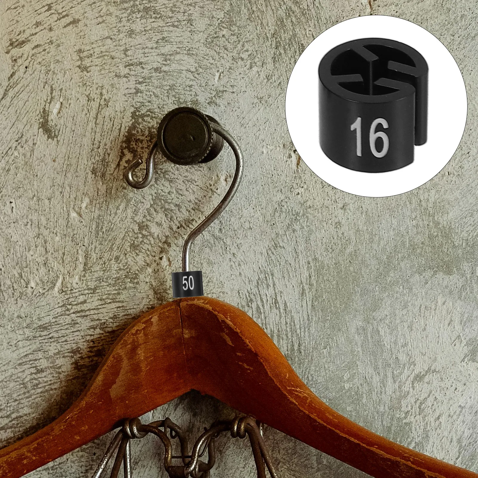 

50Pcs Size Markers for Clothes Hangers Plastic Garment Number Tags Hanger Size Identifier Organizer Clip for Wardrobe Store