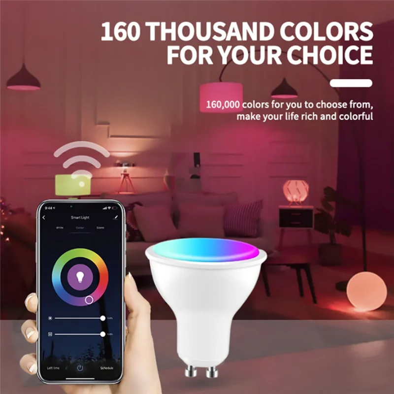 FEDI-Tuya GU10 Smart LED Bulb Dimmable 5W AC200-240V WIFI+Bluetooth Smart Life App Control Work With Alexa Google Home