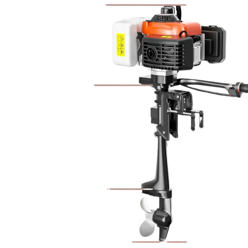 Motor de barco con motor fueraborda de 4 tiempos, 4HP, motor de barco resistente de 55CC con sistema CDI de refrigeración por aire