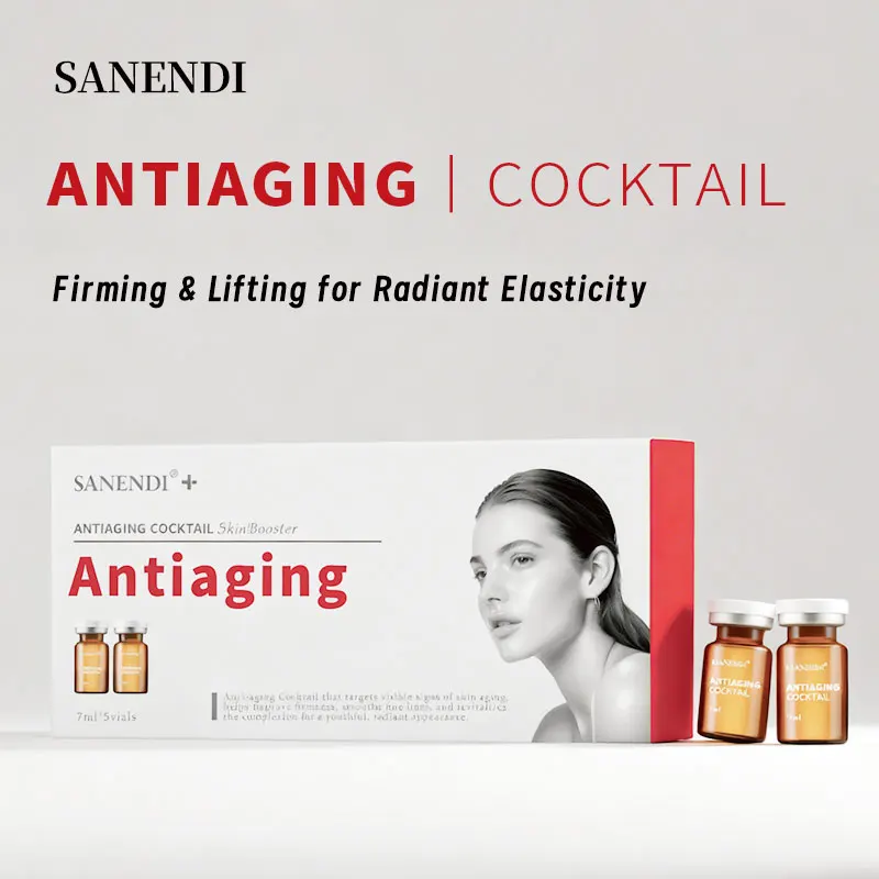 مصل كوكتيل معزز لامبولة الوجه ديرمابين ترطيب حمض الهيالورونيك مكافحة الشيخوخة الصباغ مجموعة العناية بالبشرة 7 مللي * 5 قوارير