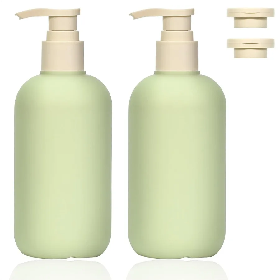 

2 Pack Empty Pump Bottles Dispenser with Flip Top 6.8oz 200ml Portable BPAFree Travel Shampoo and Conditioner Bottles Refillabl