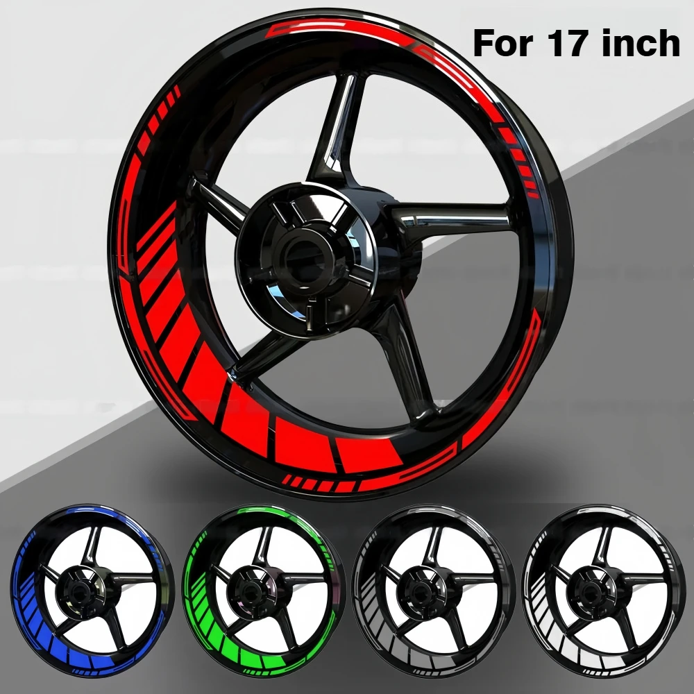 

16pcs/sheet for 17in Motorcycle Hub Stickers Stripe Waterproof Vinyl Decals for YAMAHA Honda Kawasaki Suzuki BMW KTM Triumph