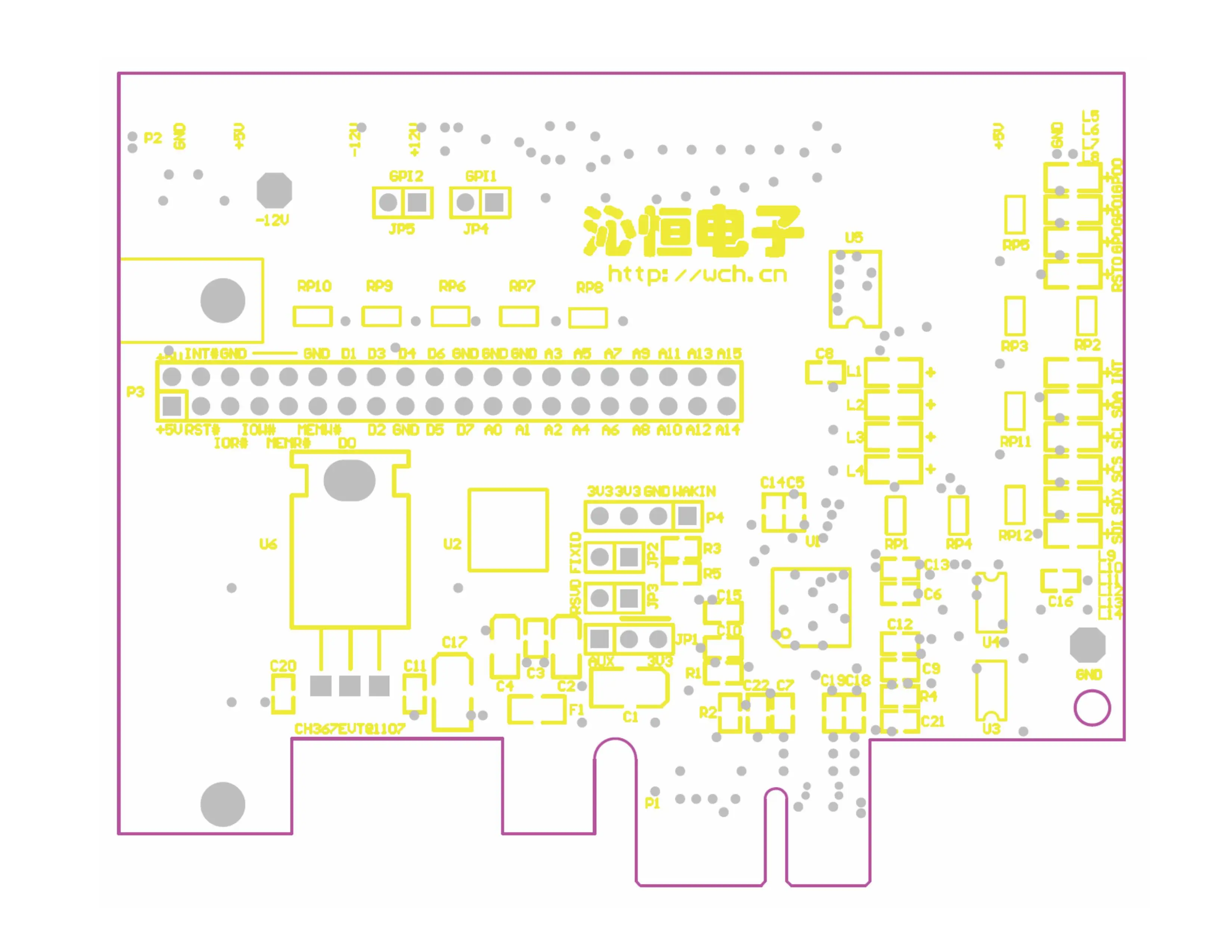 CH367 Development Board ISA/PCI Interface to PCIE Bus Interface CH367L-EVT Evaluation Board