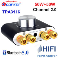 Woopker Digital Audio Amplifier X24 Tpa3116 50Wx2 Hifi Stereo Home Audio Receiver Power AMP Bluetooth 5.0 Sound Amplifiers