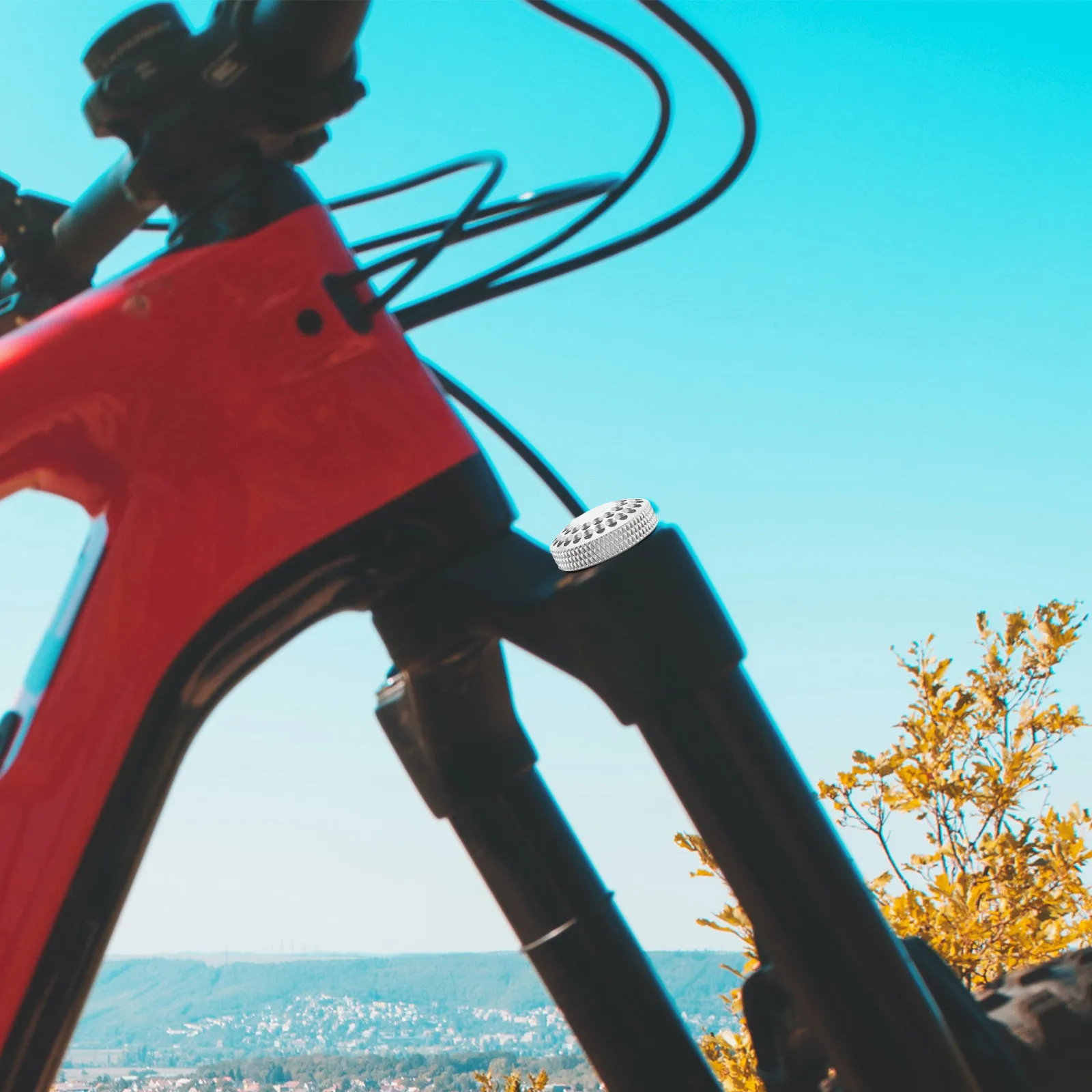 

Professional Bike Fork Cover Aluminum Alloy Durable Lightweight Hollow Design Quick Install Protection Decorative