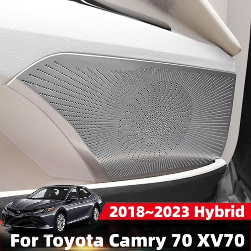

For Toyota Camry 70 XV70 2018~2023 Hybrid Car Left Right Door Audio Stereo Speaker sequins Decorative Cover Interior Accessories