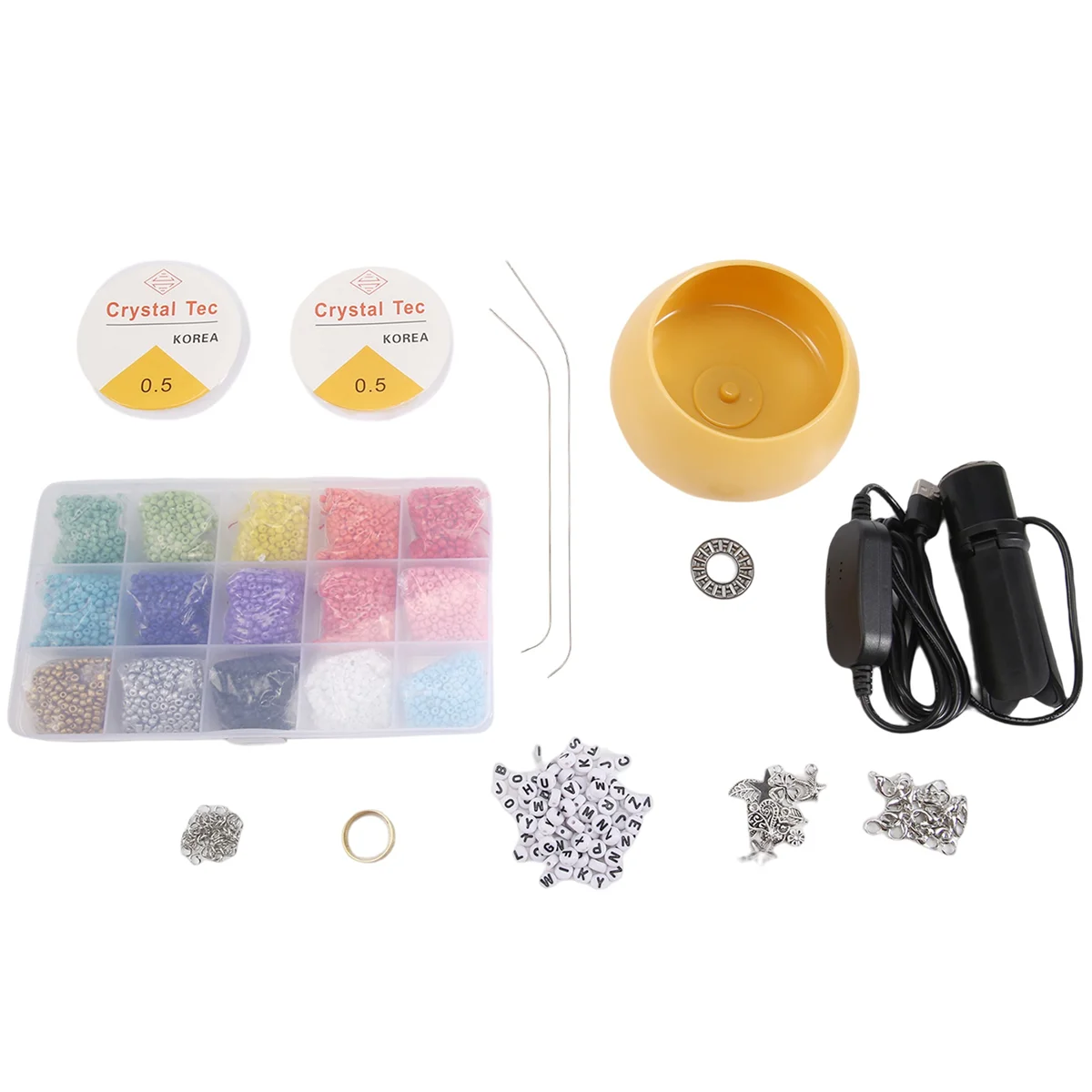 

167Pcs Electric Bead Spinner Kit for Jewelry Making Adjustable Spin and Bead Loader Seed Bead Kit for Bracelet