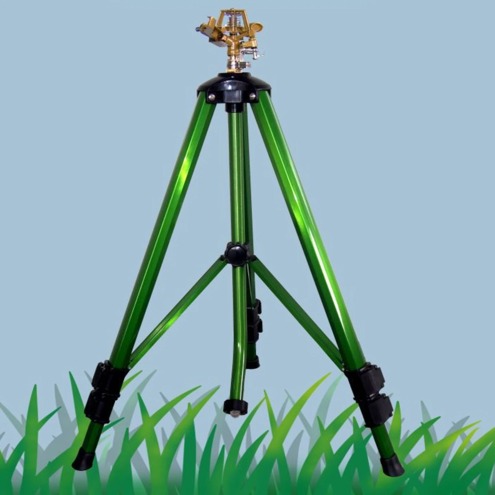 Adjustable Tripod Sprinkler Metal Extendable Sprinkler Head Water Gear Green Easy to Set Up