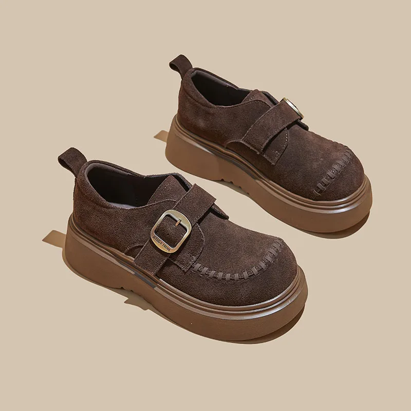 Новые женские лоферы на платформе Maillard, замшевые кожаные туфли на толстой подошве, модная удобная повседневная обувь для женщин, Zapatos Mujer